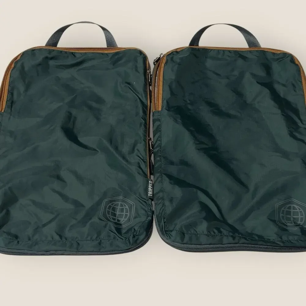 Tripped Travel Gear Compression Packing Cube Medium M Green Luggage Organizer